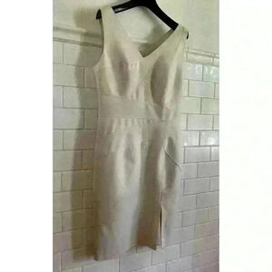 HALSTON HERITAGE BLUSH PINK NUDE BODYCON DRESS 6 NEW